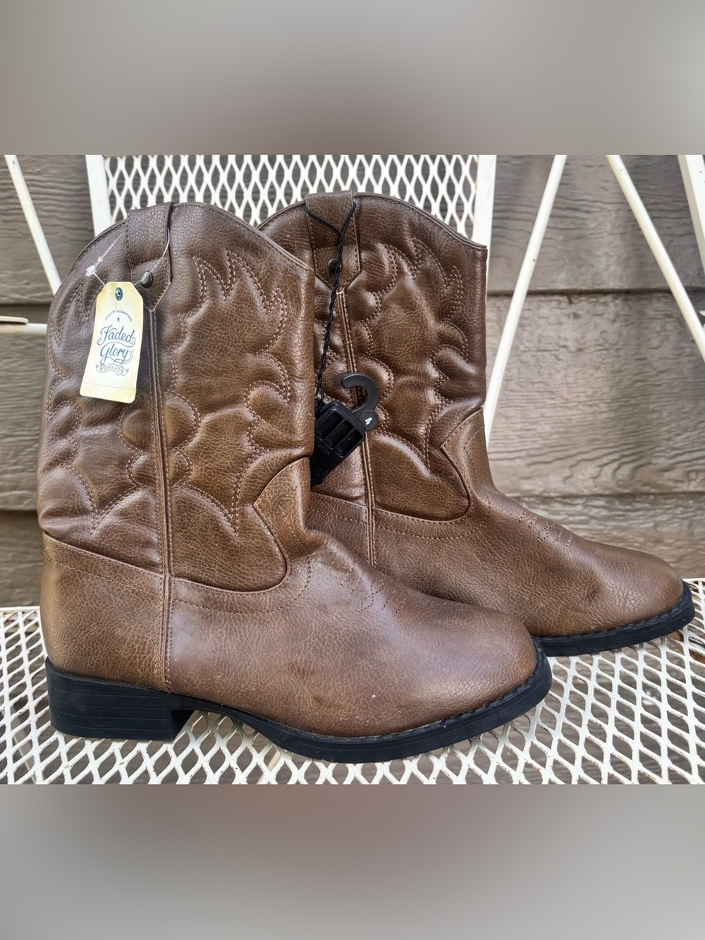 Faded Glory Brown Kids Western Cowboy Boots